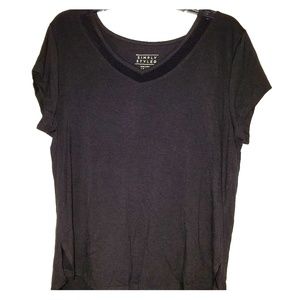 Black sheer v-neck shirt